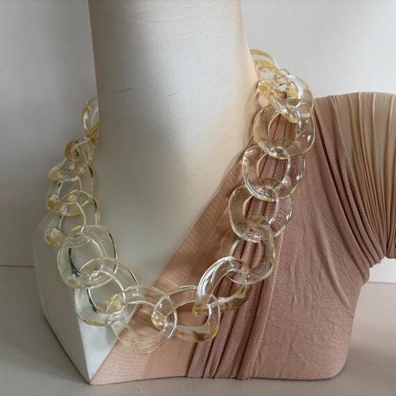 Clear Acrylic Chunky Chain Statement Necklace
