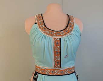 Vintage 80s Jeanne Marc Dress | Novelty Print Long Sleeve, Size 8