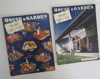 Vintage House & Garden Mid Century 1941 Magazines  Double Issue Both Volumes I and II The Gardener's Yearbook and Prize-Winning Houses