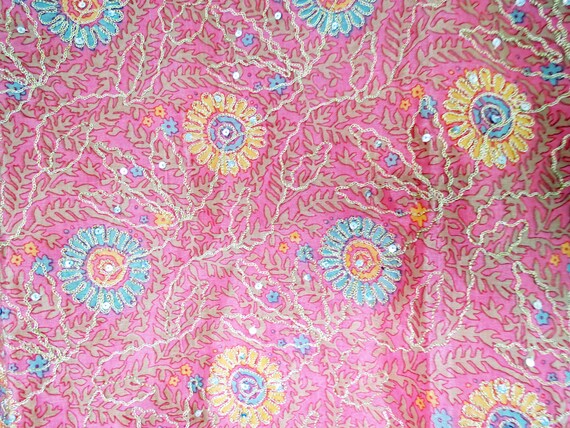Boho Ethnic Indian Tunic Beaded Tunic Top Pink Tu… - image 4
