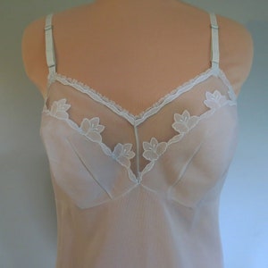 Powder Blue Lace Nylon Slip Vintage Bali Lingerie Dress Slip Size 36