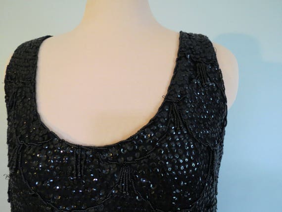 Holiday Special Value! Black Sequin Top Heavy Bea… - image 2