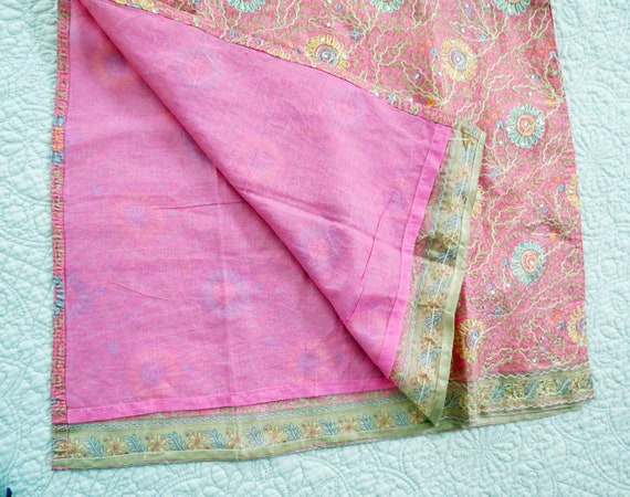 Boho Ethnic Indian Tunic Beaded Tunic Top Pink Tu… - image 5