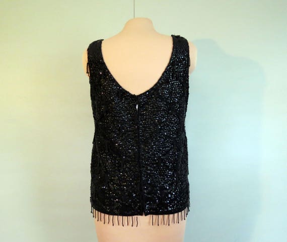 Holiday Special Value! Black Sequin Top Heavy Bea… - image 3