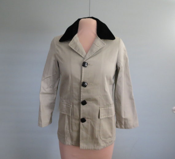 Khaki Cotton Raincoat: Vintage Dan River Sir Jac, XS