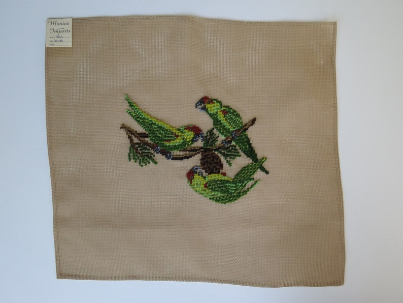 North Carolina Parakeets Needlepoint PREWORKED Canvases multiples