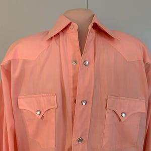 Vintage H Bar C Ranchwear Western Shirt: Tangerine Cowboy Style, Size Medium