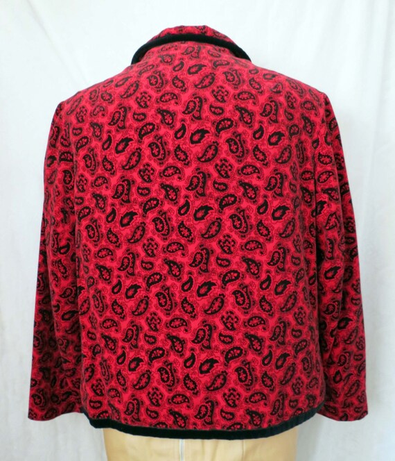 Carnaby Street Fashion Paisley 60 - 70's Red Velv… - image 2
