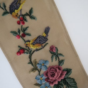 Yellow Finches Needlepoint Canvas: Floral Bell Pull DIY Project (10x20&quot;)