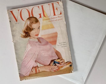 Magazine Vogue du milieu du siècle, 15 avril 1955, numéro de mode d'été