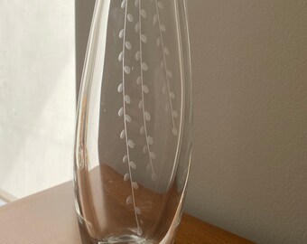 Vintage Kosta Boda etched vase