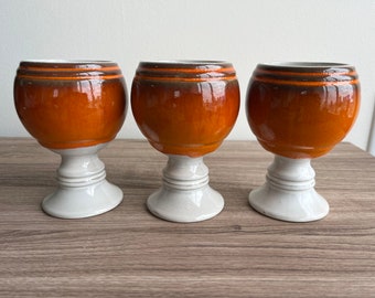 Vintage MCM Le Flambe Goblets by Jean Cartier (set of 3)