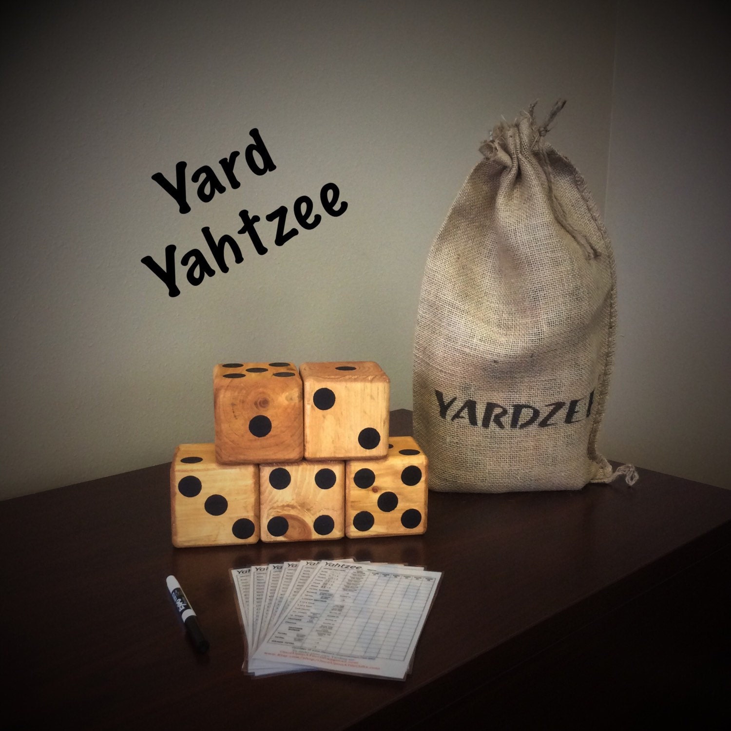 Yardzee (yard yahtzee) Lawn Dice Game kit ~ 5 oversized dice, score s…