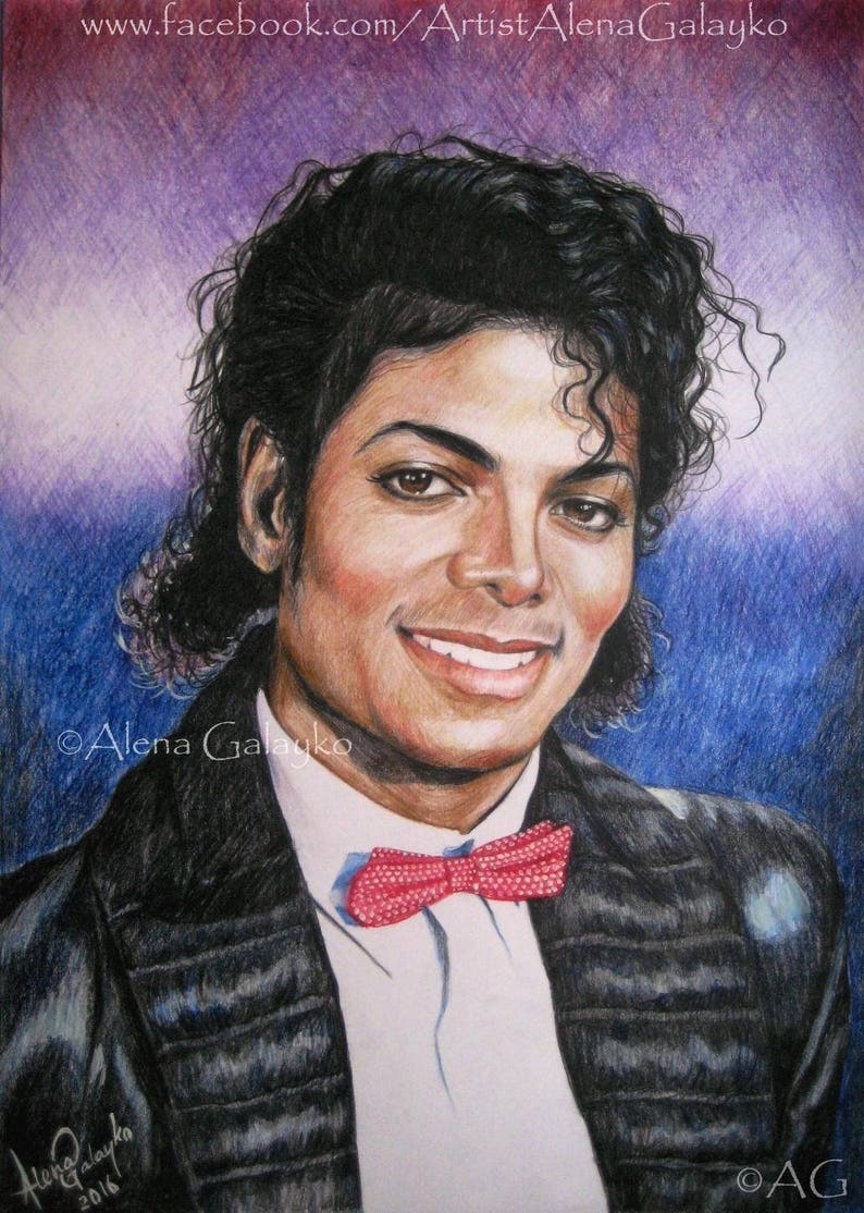 Michael Jackson BILLIE JEAN Original Colored Pencil Drawing Etsy