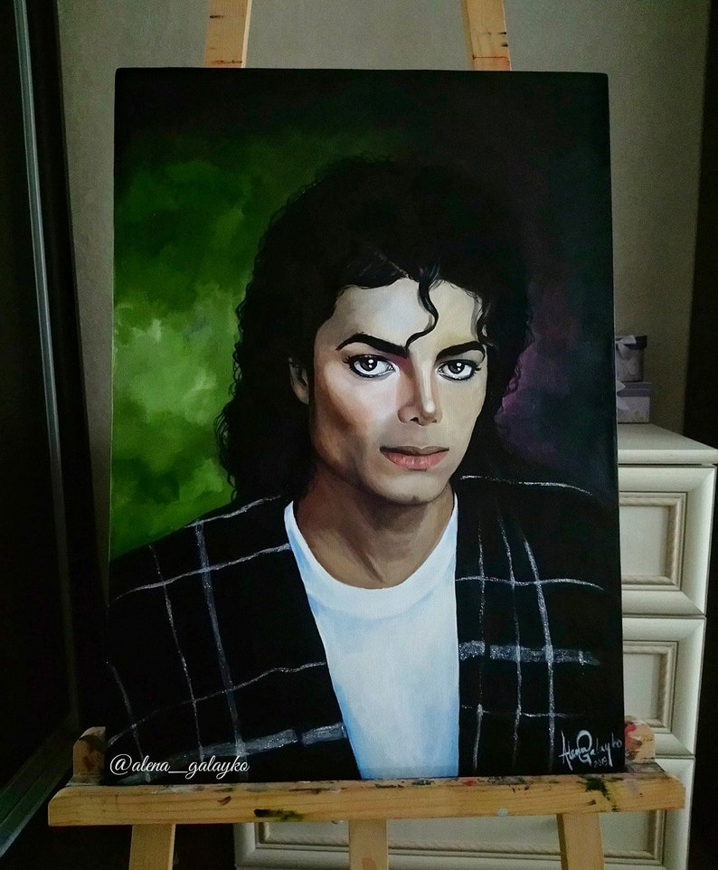 MICHAEL JACKSON Big Sized Original OIL Painting on Canvas With Etsy