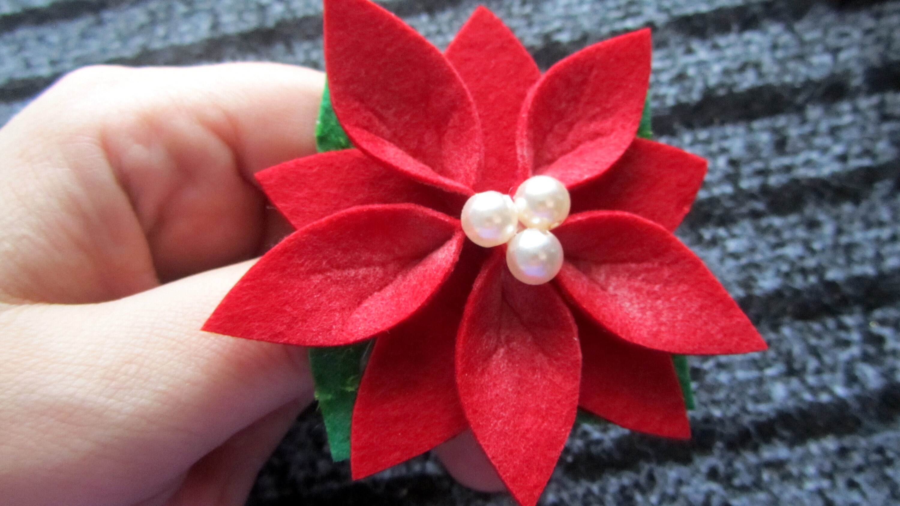 Felt Christmas Flower Christmas ornament Felt gift Wrapping Etsy
