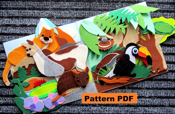 PDF Pattern /& Tutorial Animals North America for World Continent Map Puma Reindeer Polar bear Puma Felt PDF Download Pattern No need to sew