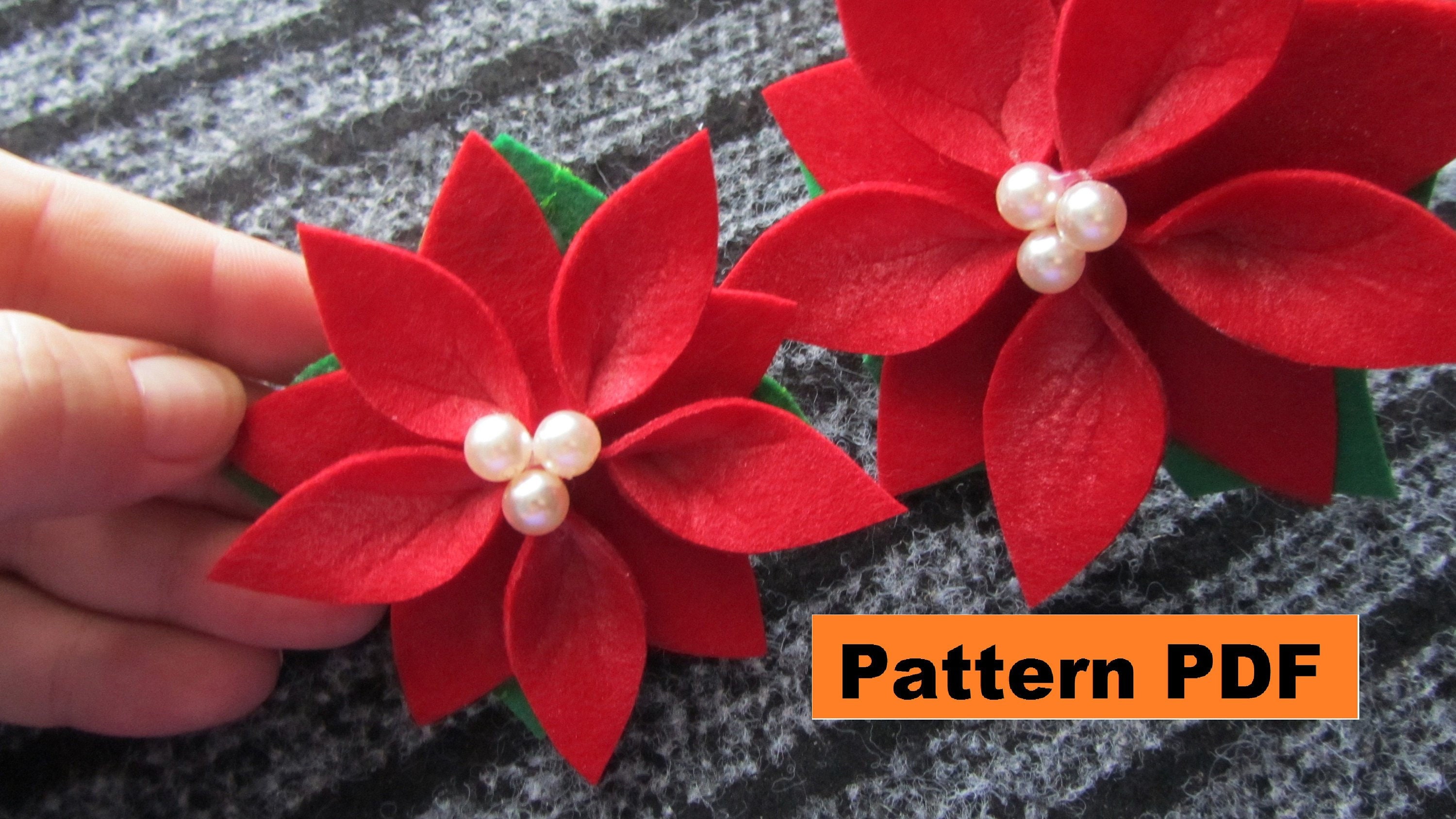 Felt Christmas Flower Christmas ornament Felt gift Wrapping Etsy