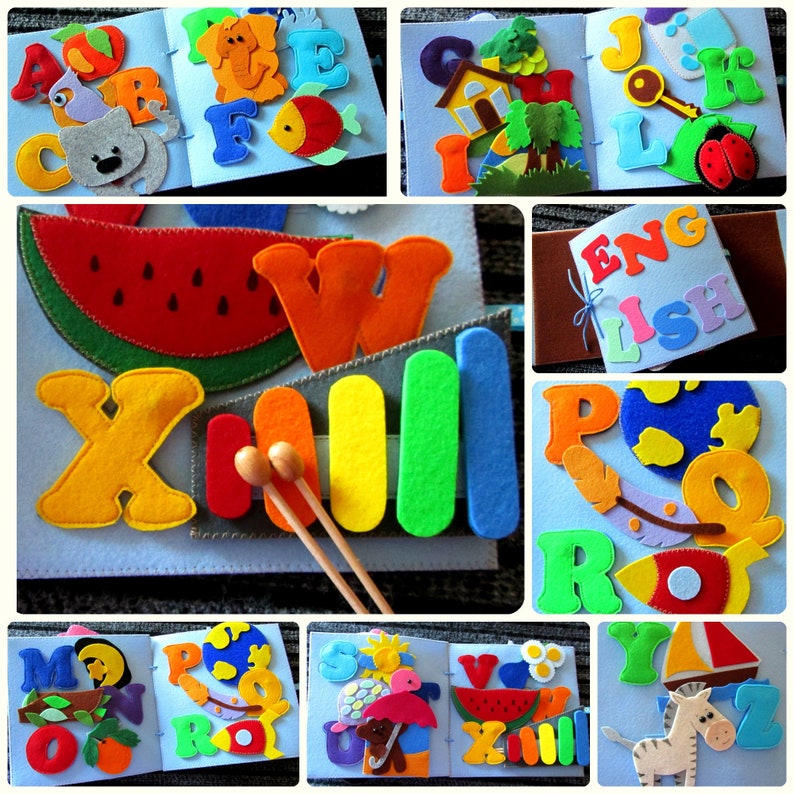felt quiet book abc toddler busy book alphabet quiet book etsy