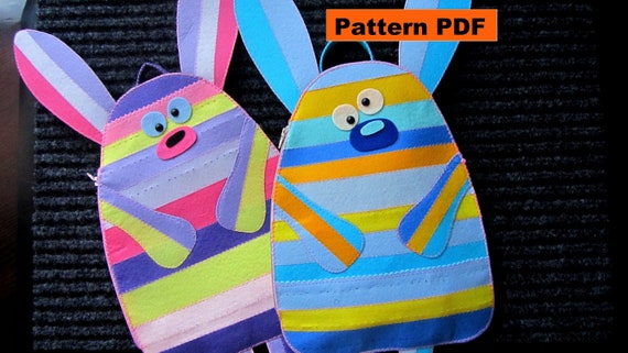 handmade gifts for best friend Pattern Easter Bunny backpack felt for chocolate gifts children Easter Rabbit Bag Felt Pattern Easter decor