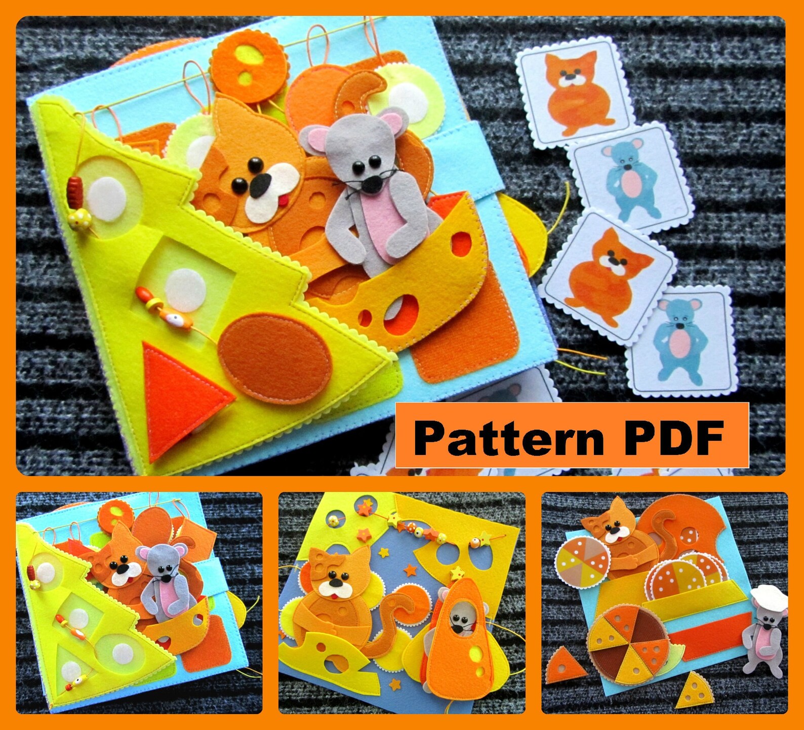 PDF Pattern Quiet Book Sewing Pattern 3 Activity Pages PDF Etsy