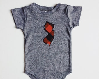 New Jersey Baby Bodysuit - Flannel