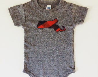 Massachusetts Baby Bodysuit - Flannel