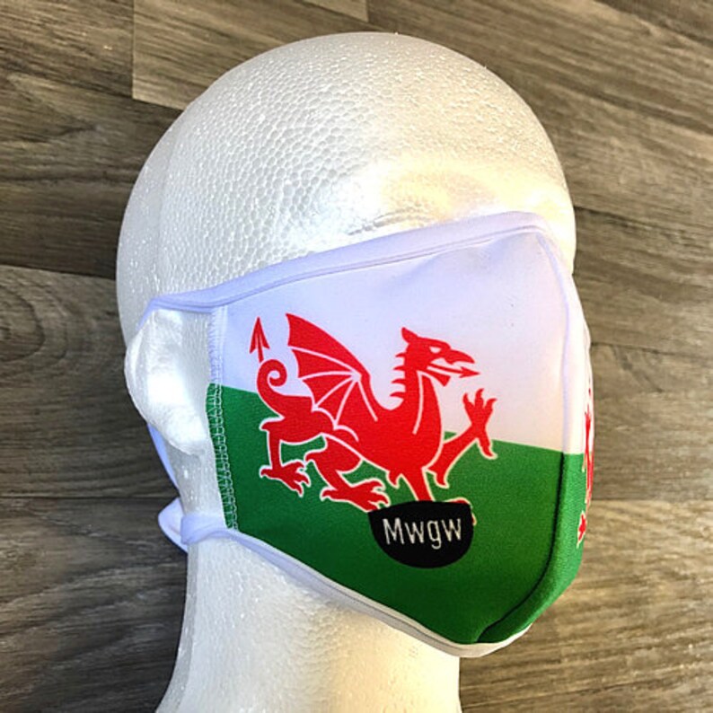 Wales Flag 4layer Face Mask Welsh Dragon Quality Washable Etsy UK