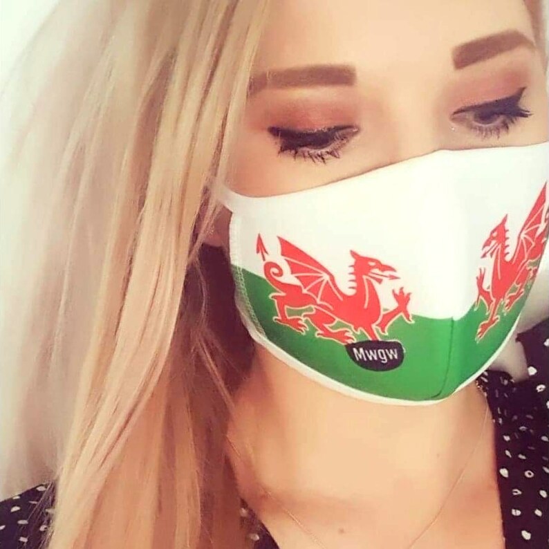 Wales Flag 4layer Face Mask Welsh Dragon Quality Washable Etsy UK