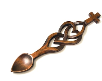One in Christ Welsh Love Spoon - Hand-carved Celtic Love Spoons from Wales