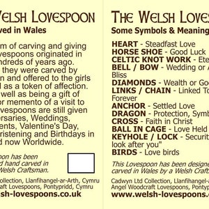 Two Hearts in One Love Spoon Free Engraving of Names & Date on Hand-carved Welsh Love Spoons image 8