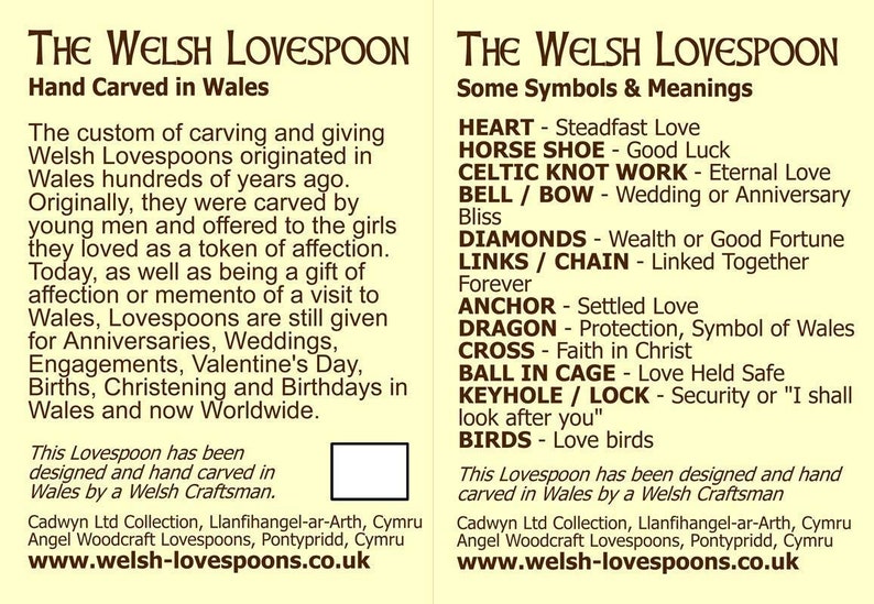 Two Hearts in One Love Spoon Free Engraving of Names & Date on Hand-carved Welsh Love Spoons image 8