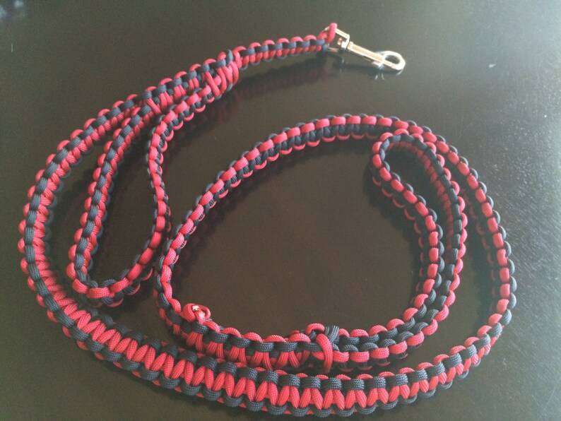 Double Handle Paracord Leash Cobra Weave Etsy