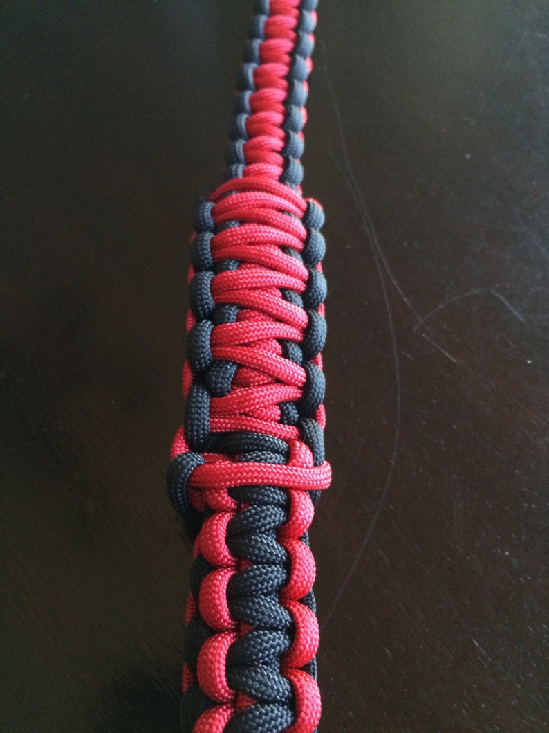 Double Handle Paracord Leash Cobra Weave Etsy