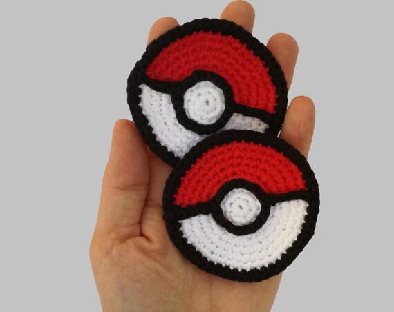 Pokeball Applique - Appliques Patterns. Crochet Pattern PDF, Nursery Crochet, Pokemon, Digital File, Instant Download, Accessories Pattern