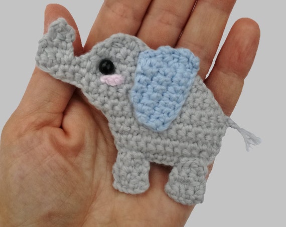 Elephant Applique - Appliques Patterns. Crochet Pattern PDF, Nursery Crochet, Kids Gift, Digital File, Instant Download, Accessories Pattern