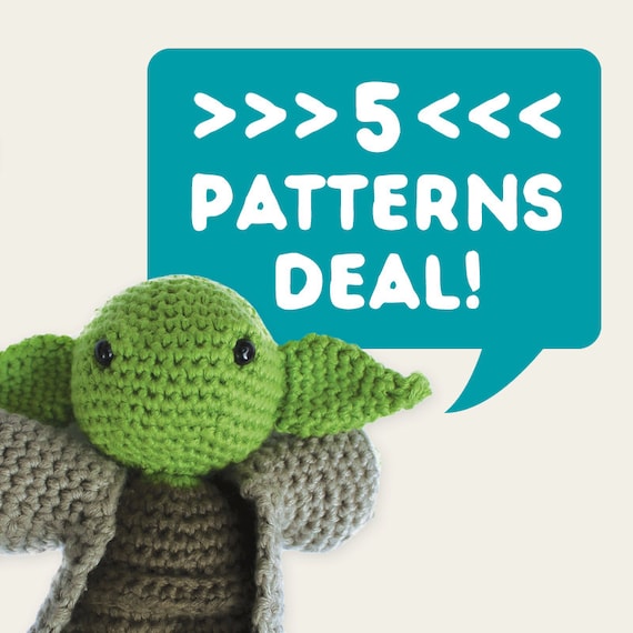5 Patterns Deal. Special Offer, Discount Price, Set of 5. Amigurumi Pattern PDF.