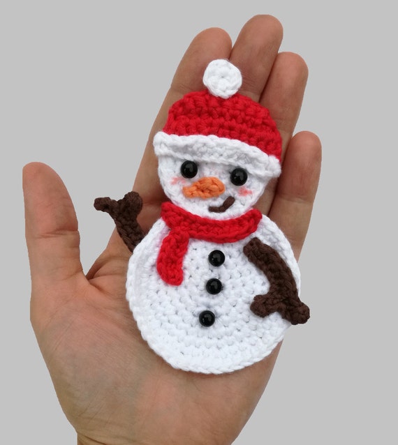 Snowman Applique - Appliques Patterns. Christmas Pattern PDF, Nursery Crochet, Kid Gift, Digital File, Instant Download, Accessories Pattern