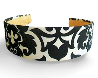 Essence Onyx Cotton Headband: Wide Fashion Hair Accessory