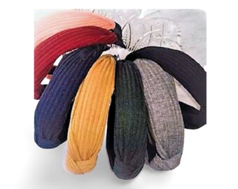Knotted Cotton Headband: Solid Color Hair Band for Women