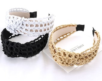 Handmade Braided Knot Headband: Wide Fashion Hair Accessory