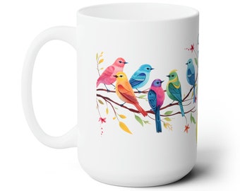 Colorado Birds Ceramic Mug: Mountain Souvenir, 15oz