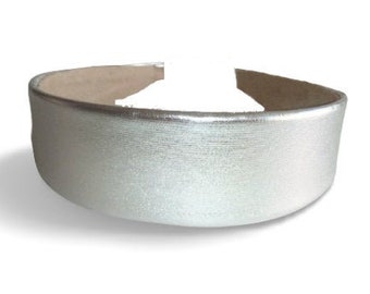 Silver Metallic Wide Headband: Women's Jersey Hair Band