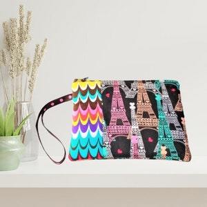 Bolsa pequeña con cremallera, bolsa con cremallera para muñeca, bolsa para teléfono, bolsa pequeña para billetera, en tela de algodón, bolsa de viaje para joyería, cada lado diferente.