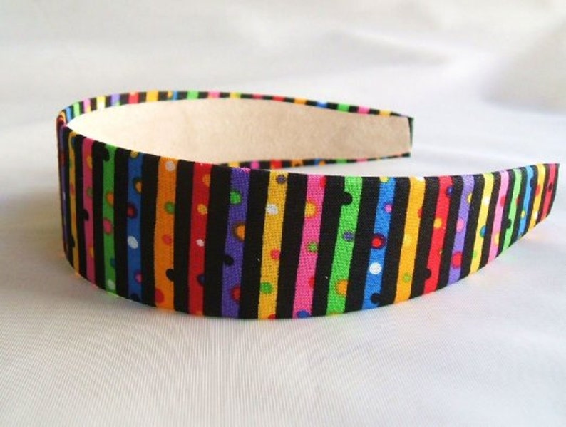 Headband in cotton fabric Lorenza Strips multi color | Etsy