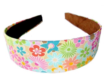 Flowers All Around from Playroom adult women headband, wide headband, hair band,covered headband,gift for women,head wrap,