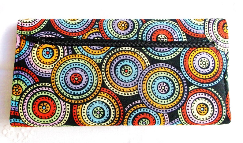 Wallet New Eastern Multi Colors Circles in Black Background - Etsy