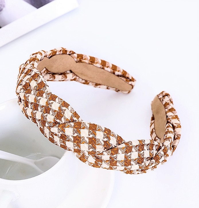 Handmade Grid Check Fabric Headband: Fashion Hair Accessory  display picture 3