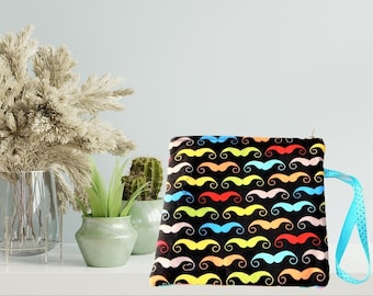 Cotton Zipper Pouch: Handmade Wristlet Phone Wallet