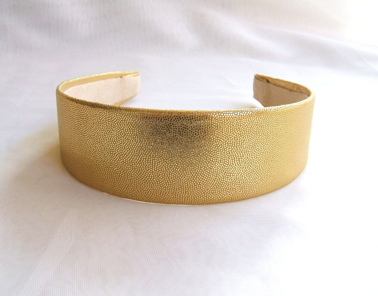 Gold Metallic Headband Wide Fabric Adult Women Headband Etsy